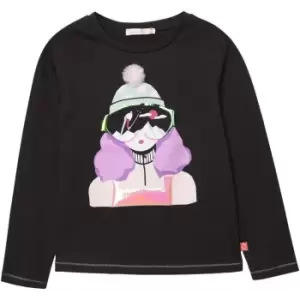 Image of Billieblush Kids Girl Grey Tshirt - Black