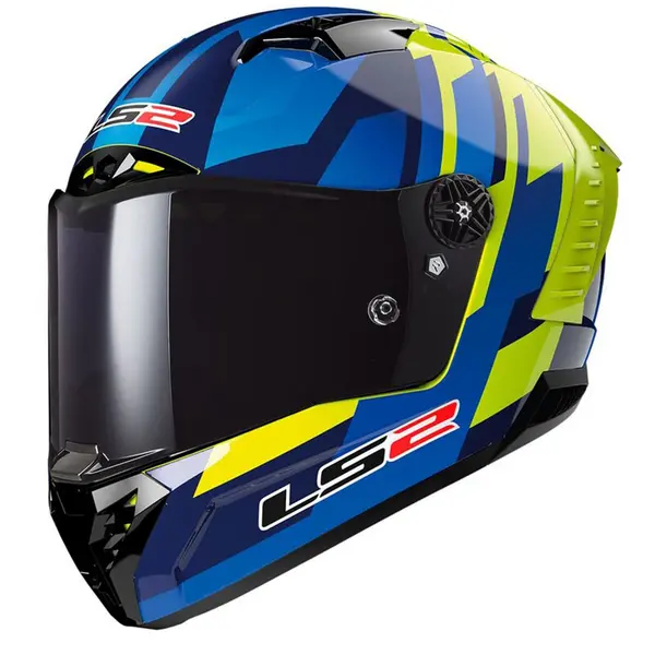Image of LS2 FF805 Thunder Carbon Gas Blue H-V Yellow Full Face Helmet Size L