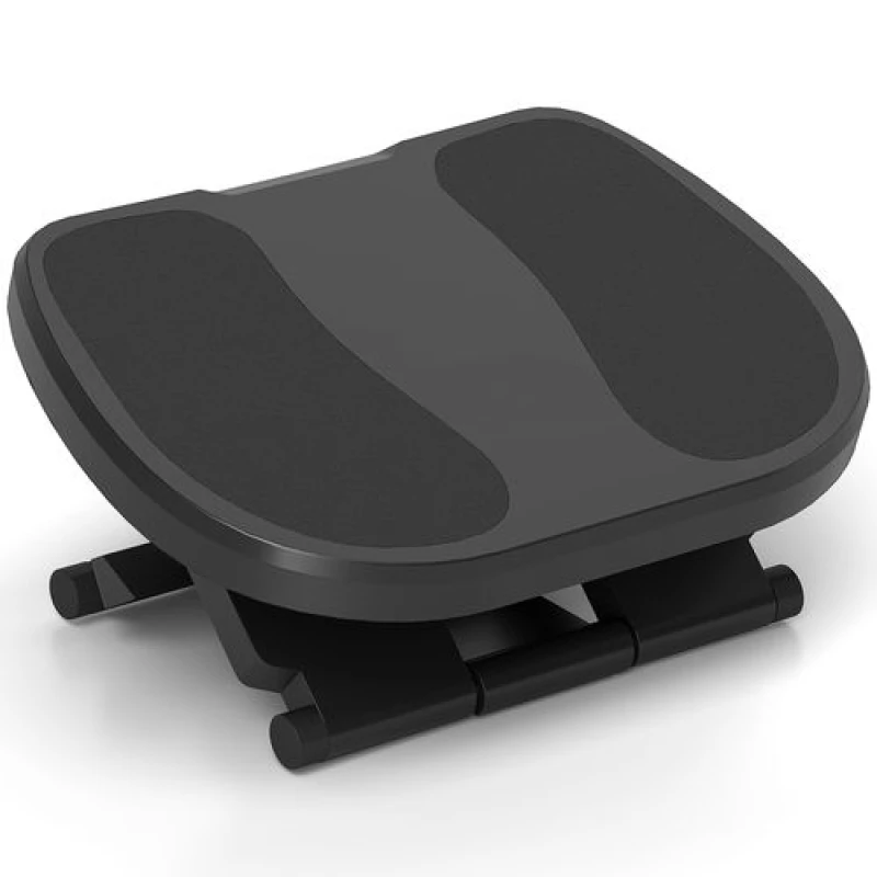 Image of HOMCOM Adjustable Under-Desk Footrest Height Angle Tilt Anti Slip Compact Health, Grey 922-003V00GY