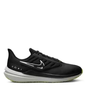 Image of Nike Air Winflo 9 Shield Mens Weatherized Road Running Shoes - Black