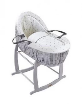 Image of Clair De Lune Lullaby Hearts Willow Bassinet , Grey