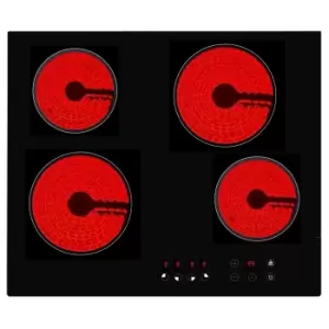 Image of Cookology TCH601 60cm Ceramic Hob in Black, Built-in worktop & Touch Controls