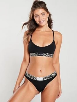 Image of Calvin Klein Strappy Back Bralette - Black Size M Women