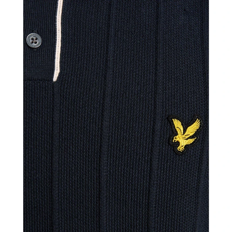 Image of Lyle and Scott Lyle Knit Pique Polo Sn63 Short Sleeve Polos S Black 54049503350