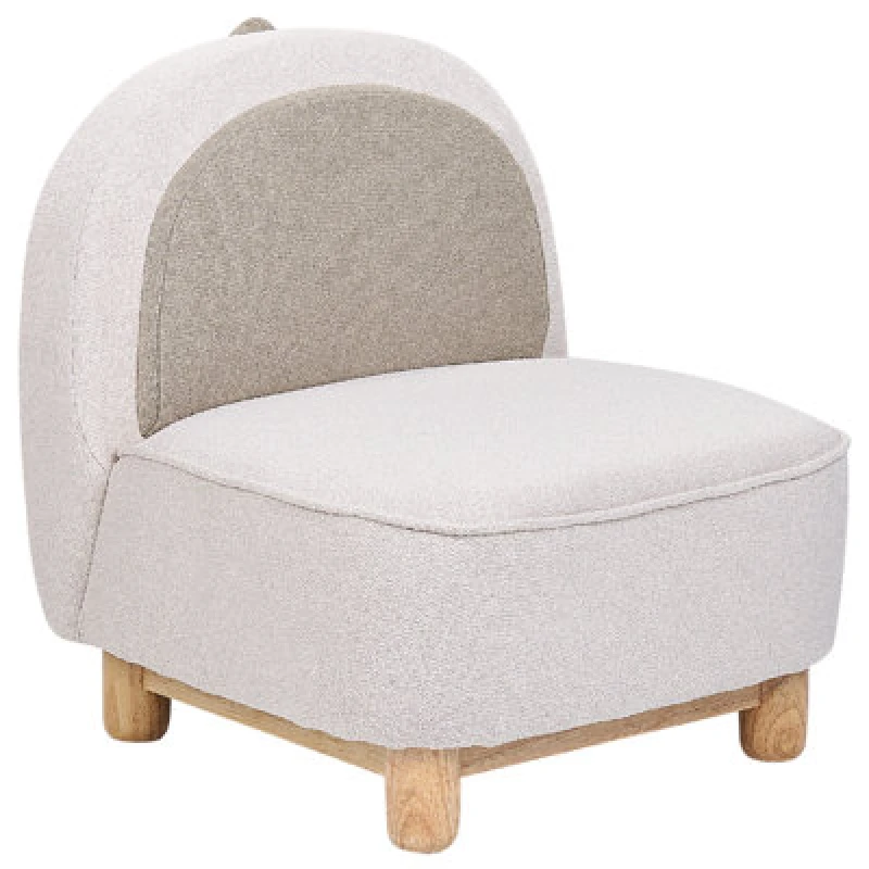 Image of Beliani Kids Armchair Dinosaur Faborg Fabric Light Beige