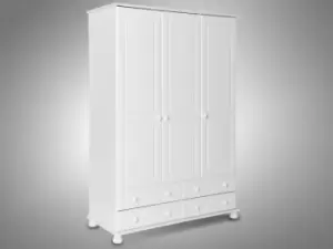 Image of Furniture To Go Copenhagen White 3 Door 4 Drawer Triple Wardrobe Flat Packed
