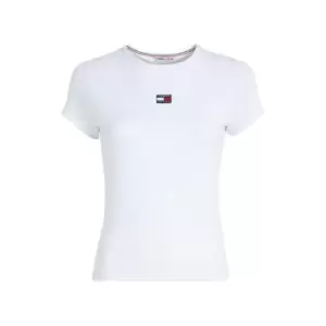 Image of Tommy Jeans Tjw Bby XS Badge Rib Tee - White