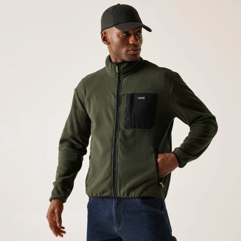 Image of Regatta Regatta Men 'Frankie' Full Zip Fleece in Green Size: Medium Green M Male 5063019778181