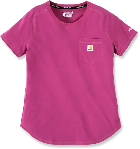 Image of Carhartt Force Relaxed Fit Midweight Pocket Ladies T-Shirt, pink, Size M for Women