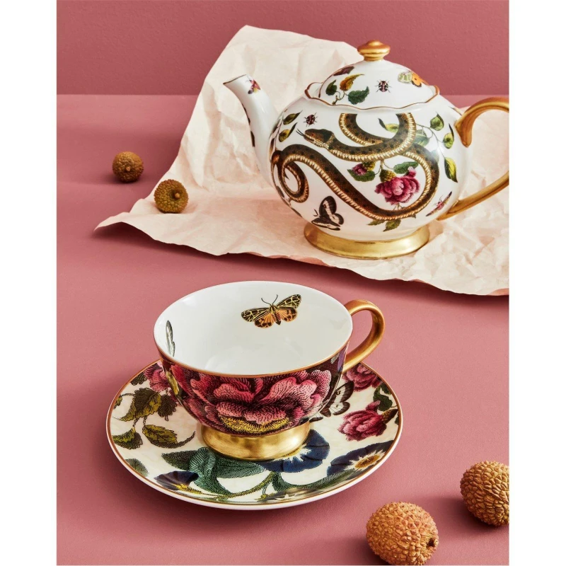Image of Spode Creatures of Curiosity Creatures of Curiosity Dark Teacup & Saucer Multi unisex One Size