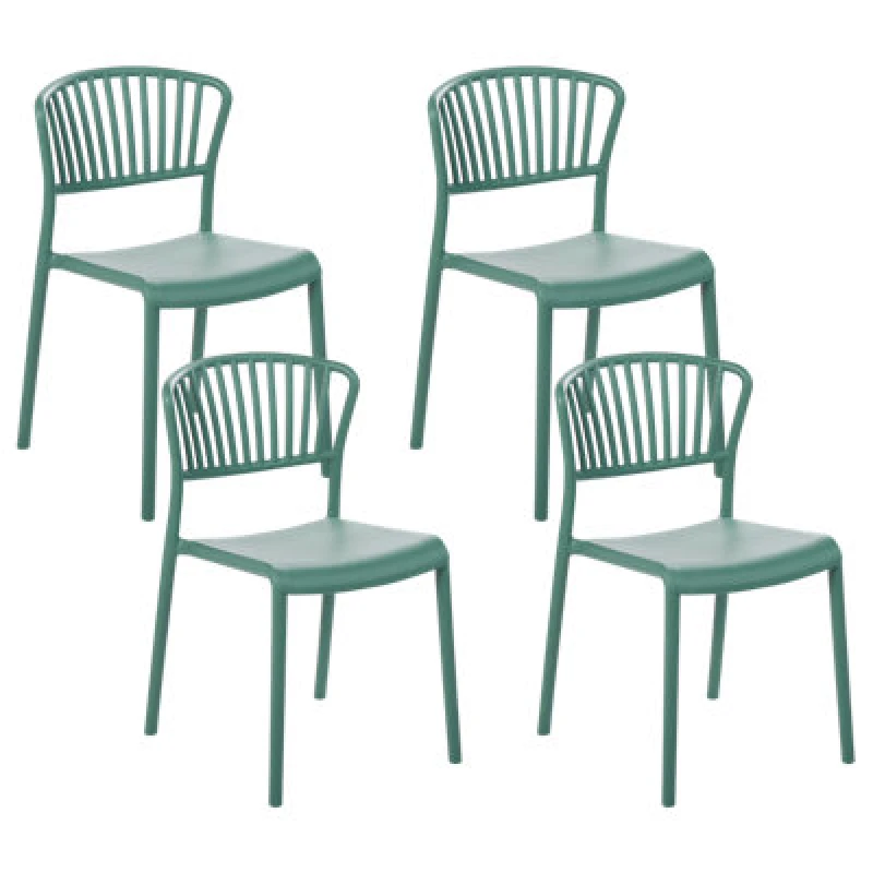 Image of Beliani Set Of 4 Garden Chairs Gela Mint Green