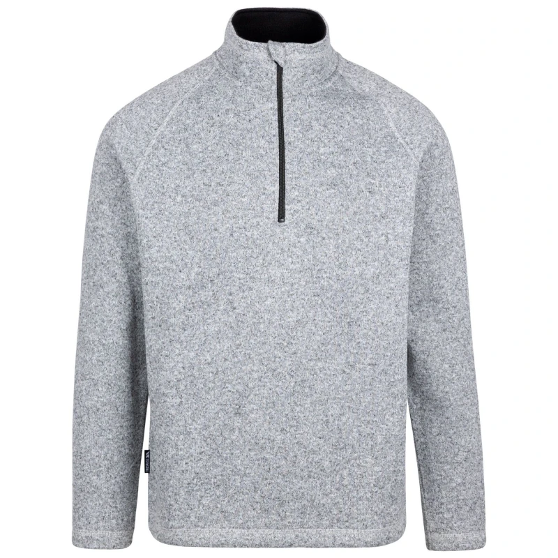 Image of Trespass Trespass Men Corsham Marl Half Zip Fleece Top in Grey Size: Small Grey S Male 5063527955357
