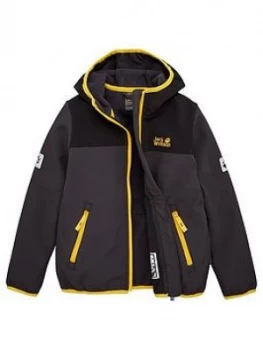 Image of Jack Wolfskin Boys Fourwinds Jacket - Black/Yellow