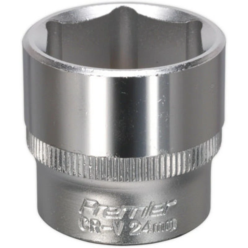 Image of Loops 24mm Forged Steel Drive Socket - 3/8" Square Drive - Chrome Vanadium Socket Metallics