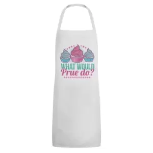 Image of Grindstore Unisex Adult What Would Prue Do Full Apron (One Size) (White/Pink/Blue)