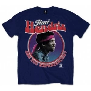 Image of Jimi Hendrix Are You Experienced Mens Navy T Shirt: Medium