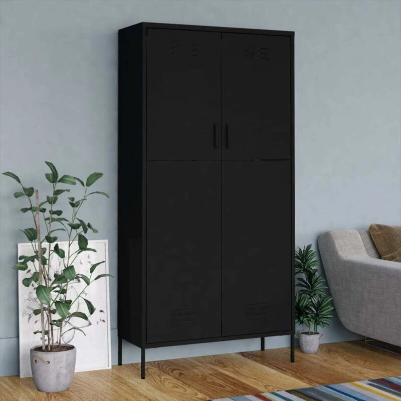 Image of VIDAXL Wardrobe Black 90x50x180cm Steel Vidaxl 8720286565629