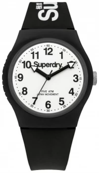 Image of Superdry Mens Black Silicone Strap Watch