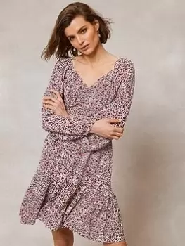 Image of Mint Velvet Ditsy Floral Print Mini Dress, Red, Size 18, Women