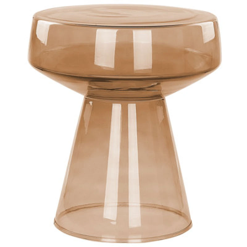 Image of Beliani Side Table Laguna Glass Golden Brown