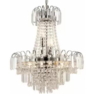 Image of Hanging Ceiling Chandelier Pendant 6 Light Glass Retro Lamp Bulb Holder Fitting