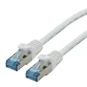 Image of Roline Shielded Cat6a Cable Assembly 1m, LSZH, White, Male RJ45