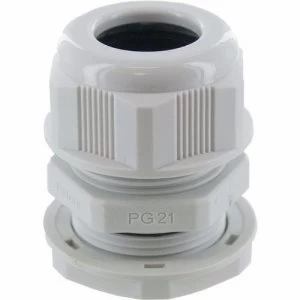 Image of Zexum PG21 IP68 Nylon Cable Gland with Locknut - Grey