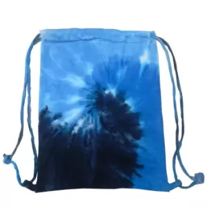 Image of Colortone Tie Dye Sports Drawstring Tote Bag (One Size) (Blue Ocean)