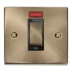 Image of Click Scolmore Deco Ingot 1 Gang 45A 2 Pole Neon Switch - VPAB501BK