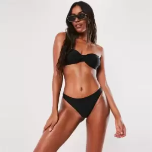 Image of Missguided Super Cheeky Bikini Bottoms Mandm - Black