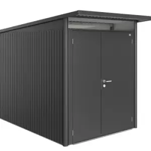 Image of Biohort AvantGarde Double Door Metal Garden Shed 5ft9 x 9ft8 A3 - Metallic Dark Grey