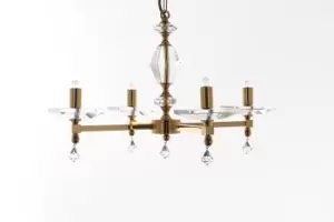 Image of Capri 4 Arm Optic Glass Pans Gold 4 Arm Chandelier