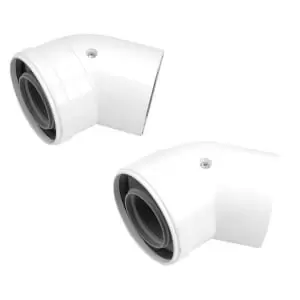 Image of Worcester Bosch 45 Degree 60/100mm Boiler Flue Bend - Pack of 2