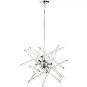 Image of Loops - Ceiling Pendant Light Chrome Plate & Clear Glass 6 x 28W G9 Dimmable