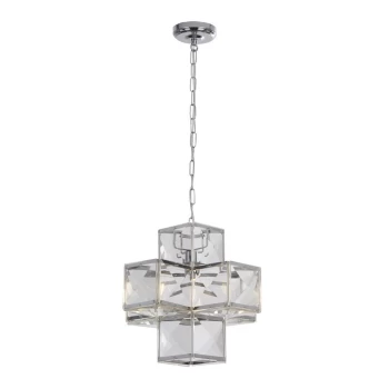 Image of Glacier 1 Light Acrylic Ceiling Pendant - Chrome
