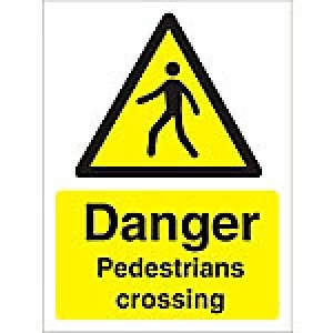 Image of Warning Sign Pedestrians Crossing Plastic 40 x 30 cm