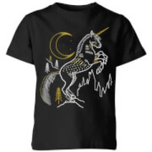 Image of Harry Potter Unicorn Kids T-Shirt - Black - 7-8 Years