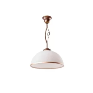 Image of Retro Dome Pendant Ceiling Lights Brown, 1x E27