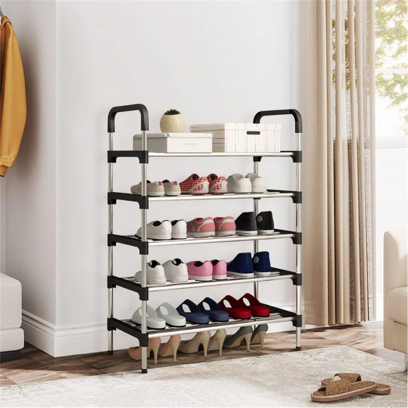 Image of Cottonfy UK 5-Tier Stackable Shoe Rack - Black L