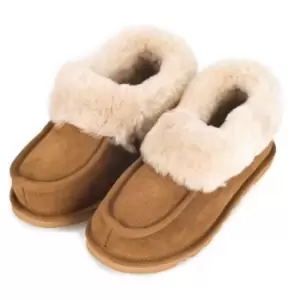 Image of Eastern Counties Leather Womens/Ladies Sheepskin Lined Slipper Boots (8 UK) (Chestnut)