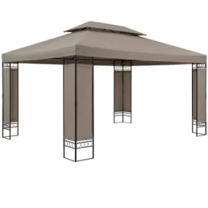 Image of Metal Gazebo Elda Brown 3x4m