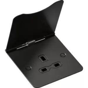 Image of Knightsbridge - 13A 1G unswitched floor socket - matt Black - FPR7UMB
