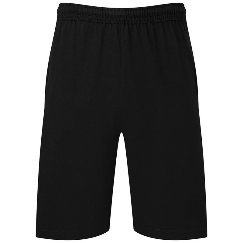 Image of Fruit Of The Loom Fruit of the Loom Men Iconic 195 Jersey Shorts in Black Size: Small Black S Male 5063470168552