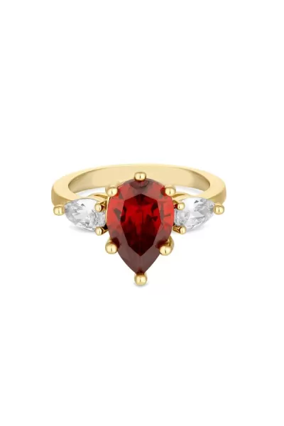Image of Gold Plated And Garnet Ring