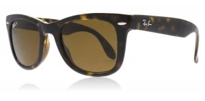 Image of Ray-Ban Folding Sunglasses Light Havana 710/57 Polariserade 50mm