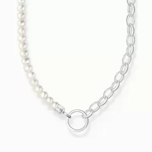 Image of Charm Club White Pearls Necklace KE2188-082-14
