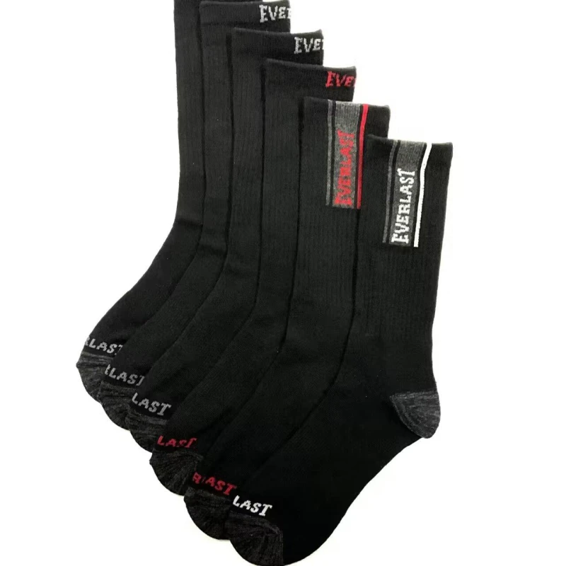 Image of Everlast 6pk Crew Sock Mens - Black 6 - 12 Months