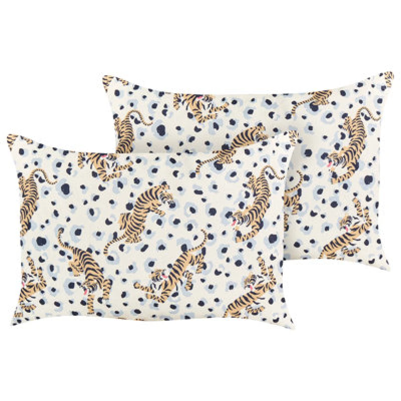 Image of Beliani Set Of 2 Outdoor Cushions Arenzano Animal Pattern 40 X 60 Cm Multicolour