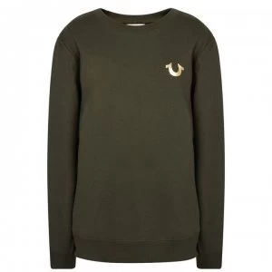 Image of TRUE RELIGION Junior Boys Foil Sweatshirt - OLIVE