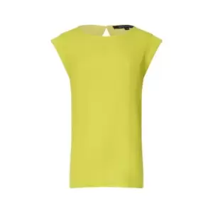 Image of French Connection Crepe Light Cap-Sleeve Top - Yellow